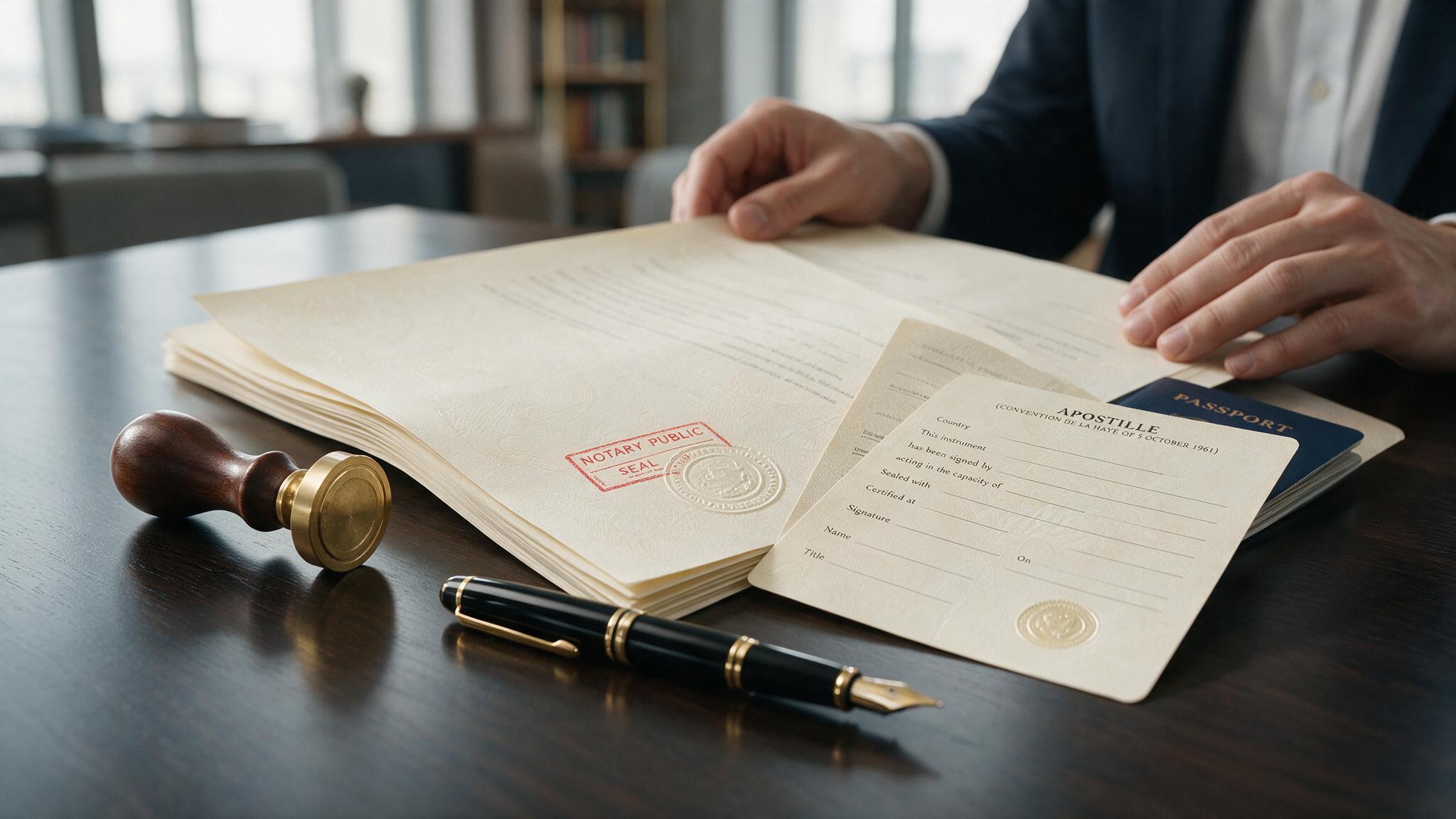 Apostille certificate and notarized document for international use