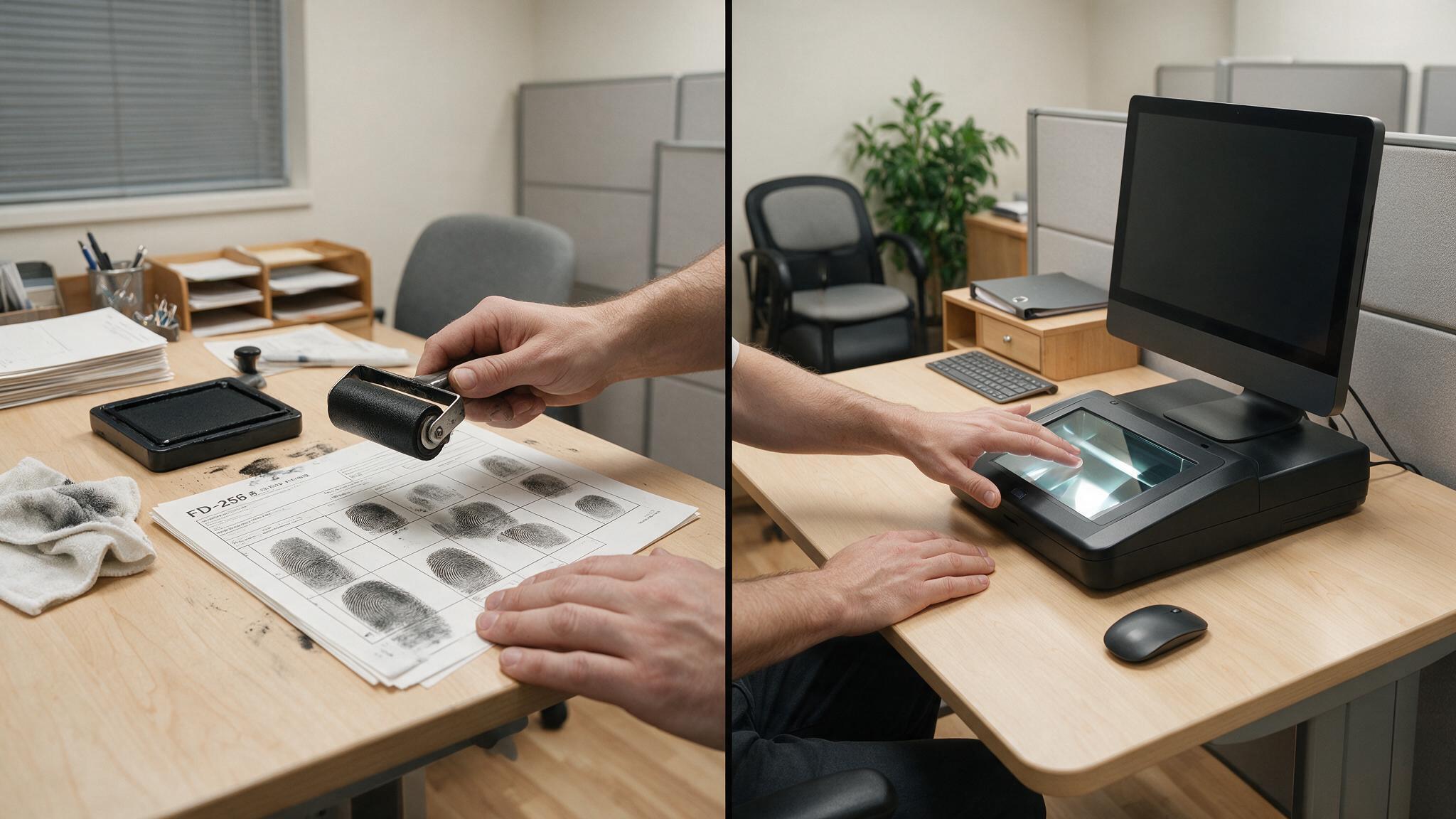 Comparison of FD-258 fingerprint cards and Live Scan fingerprinting