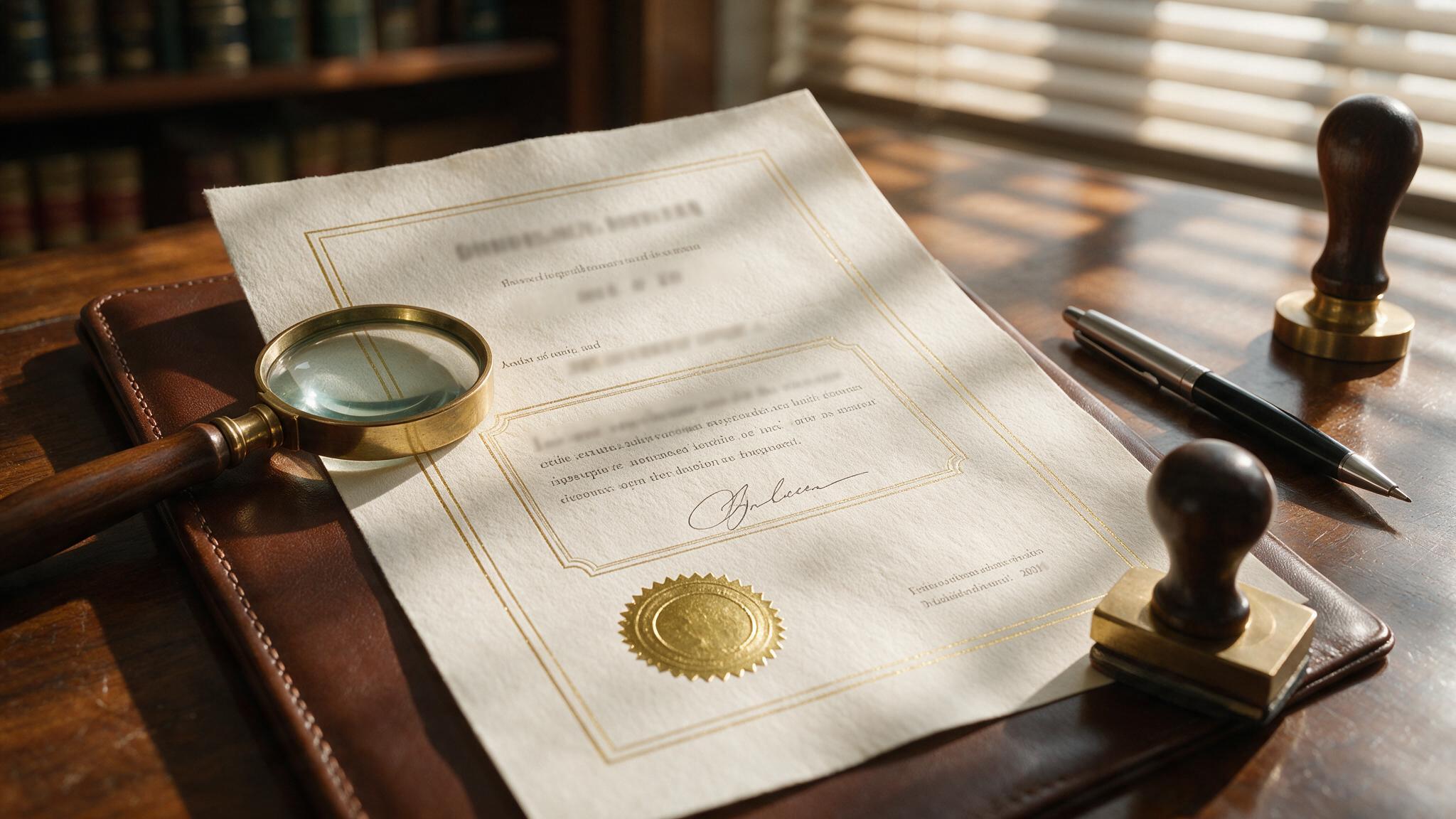 Important information shown on a notarial certificate