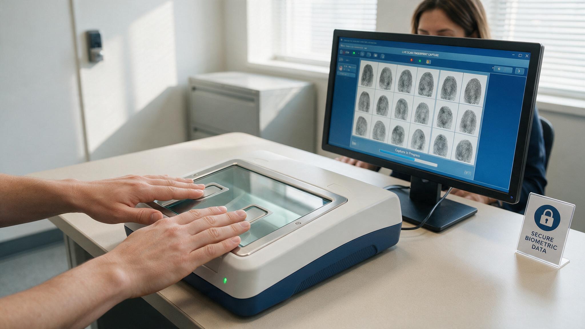 Live Scan digital fingerprinting appointment for an FBI background check