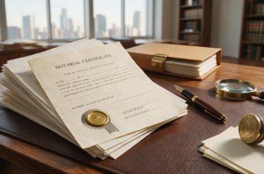 Notarial certificate attached to a notarized legal document