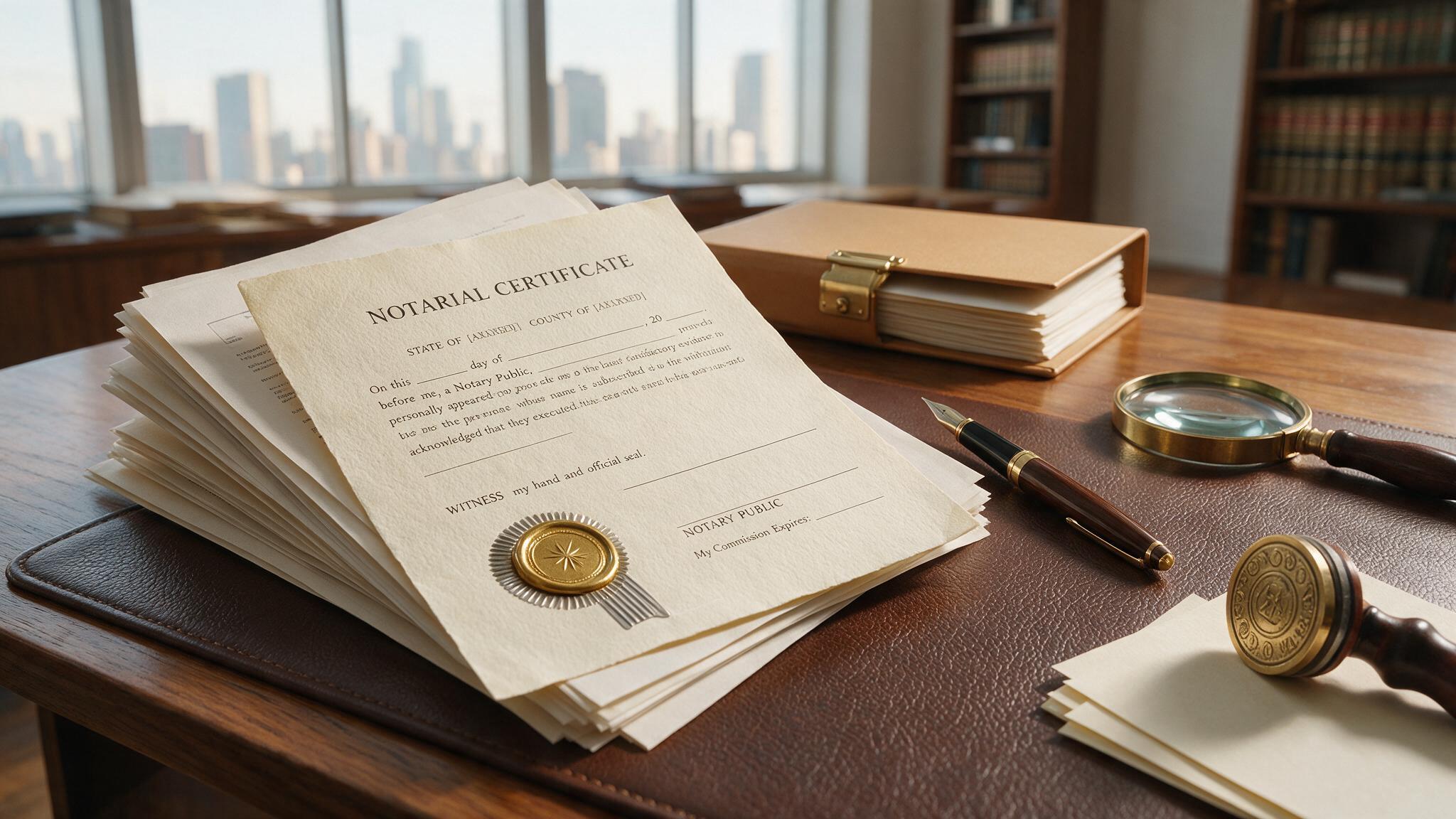 Notarial certificate attached to a notarized legal document