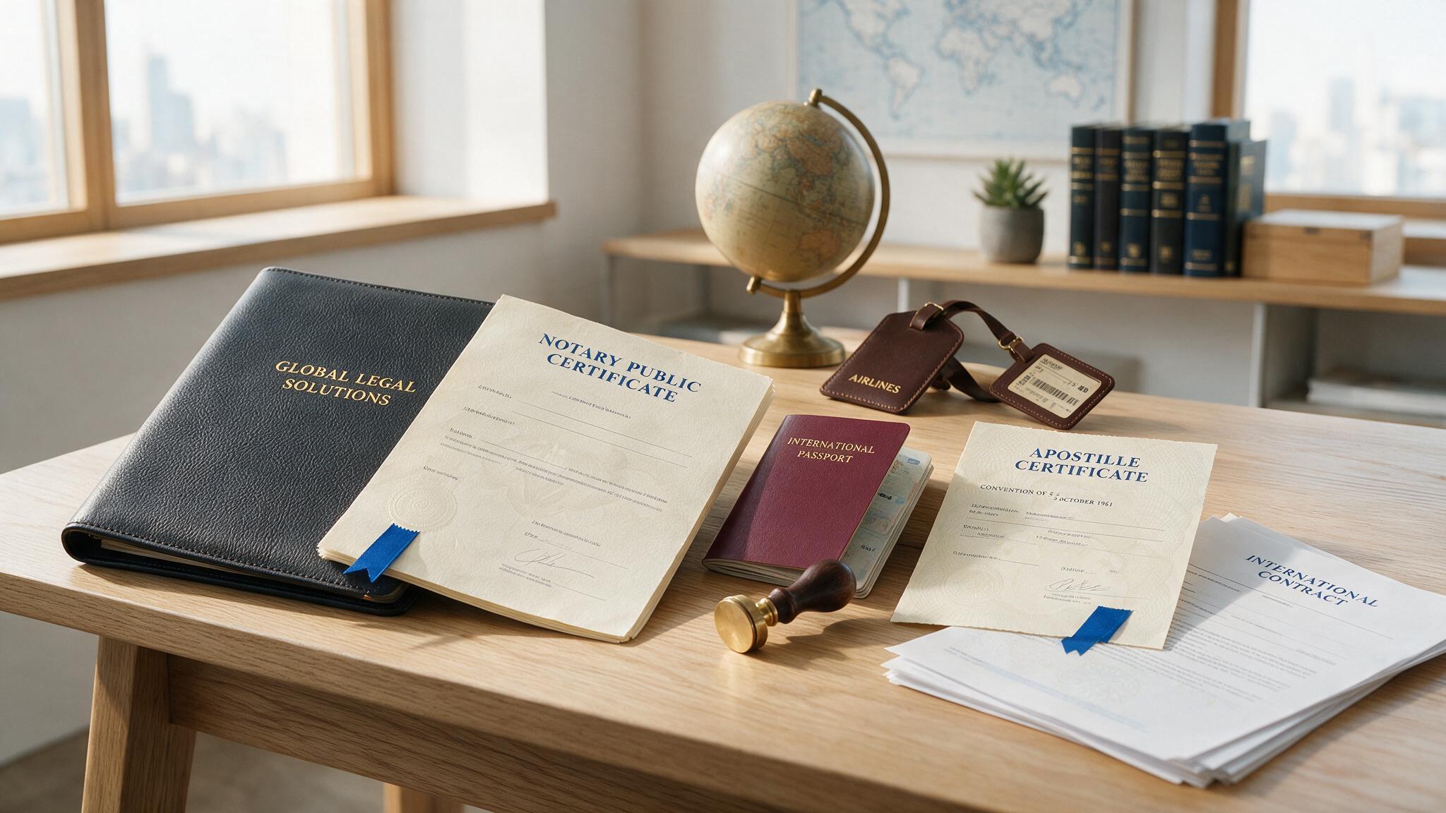 Notarial certificate prepared for an international document